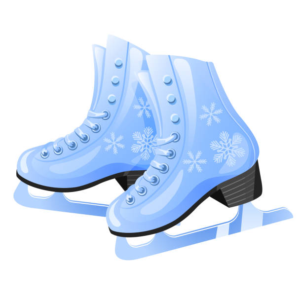 Figure ice skates vector art illustration