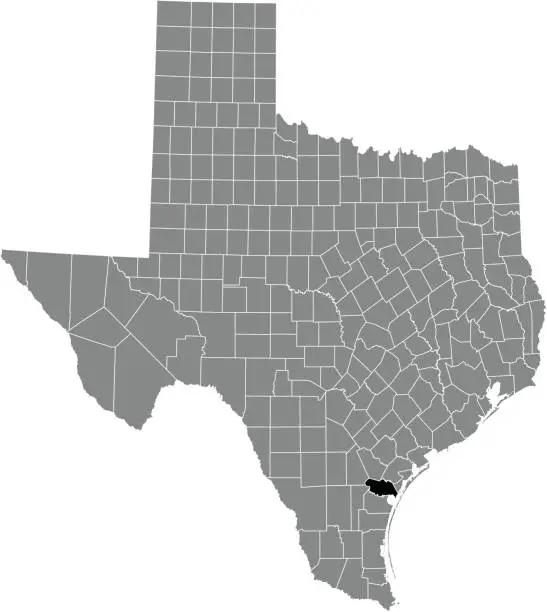 Vector illustration of Location map of the San Patricio County of Texas, USA