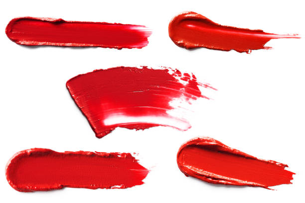 istock Red smudged lipstick isolated on white background. 1358932879