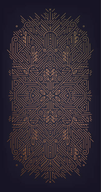 istock Vector abstract golden background with arabic motifs. Art deco wedding, party pattern, geometric ornament. 1358932950