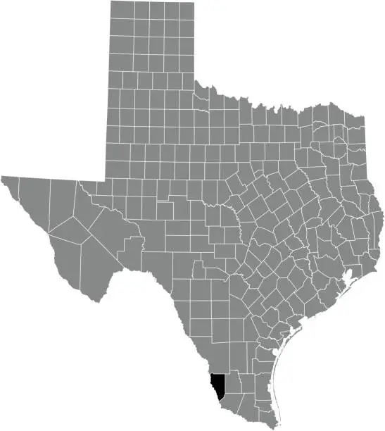 Vector illustration of Location map of the Zapata County of Texas, USA