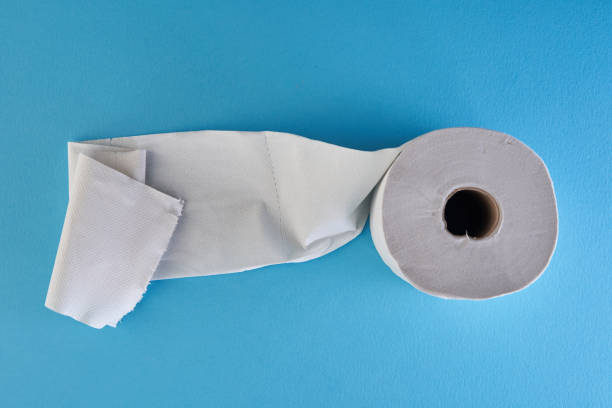 istock roll of toilet paper on blue background 1358933713