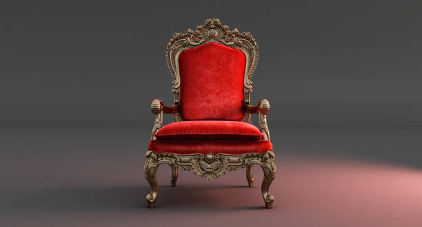 istock red Throne Chair Isolated isolated on dark background. 1358933754