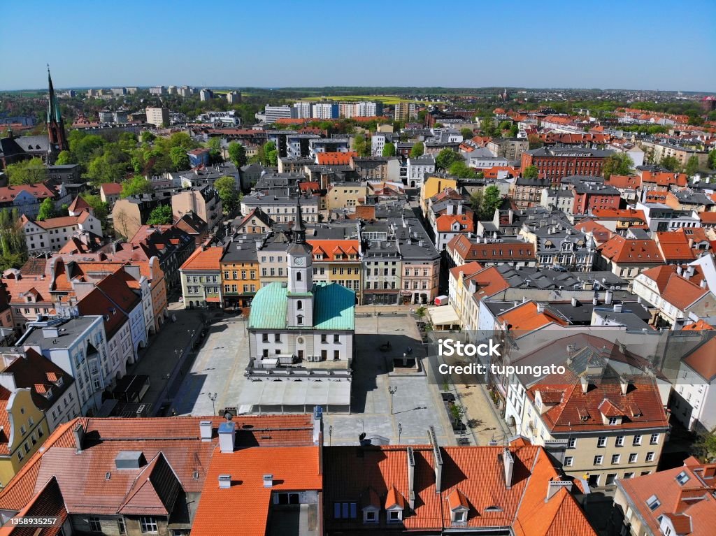 Gliwice from drone - city in Poland Gliwice cityscape from drone - city in Poland Gliwice Stock Photo