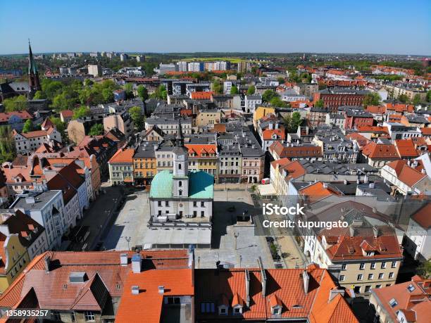 Gliwice From Drone City In Poland Stock Photo - Download Image Now - Gliwice, Poland, Aerial View