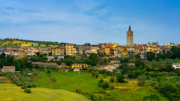 Country landscape near Appignano del Tronto, Marche, Italy stock photo
