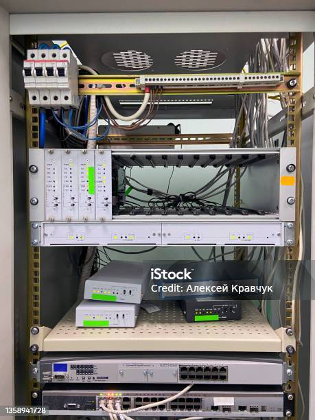 Local Switch Column Local Area Network Switch Ethernet Cables On The Control Panel Stock ...