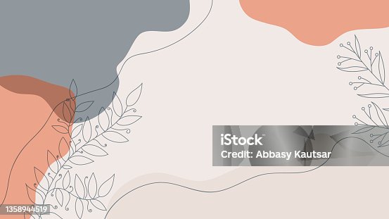 istock Abstract backgrounds with organic shapes and hand draw line in pastel colors. Modern design template with space for text. Minimal stylish cover for branding design. Vector illustration 1358944519