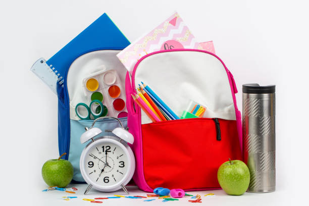 istock Back to school concept, backpack full of school supplies 1358948073