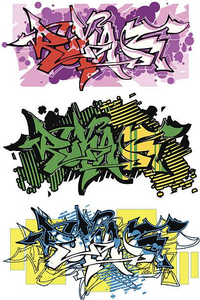 ilustrações de stock, clip art, desenhos animados e ícones de graffiti (vector - blob ink drop contrasts