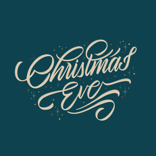 istock Christmas Eve vector text for the Christmas holiday. Design poster, greeting card, party invitation. Vector illustration. 1358952280