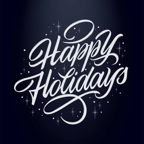 ilustrações de stock, clip art, desenhos animados e ícones de happy holidays vector text for the christmas holiday. design poster, greeting card, party invitation. vector illustration. - texto