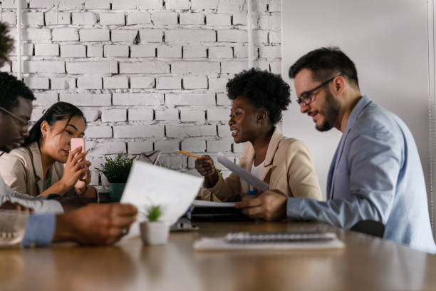 istock Business people casually discussing new ideas for upcoming projects 1358953529