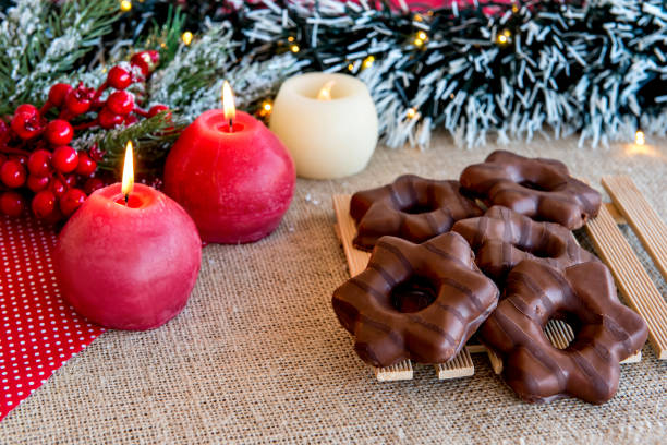 istock Christmas cookie or gingerbread on Christmas table 1358955963