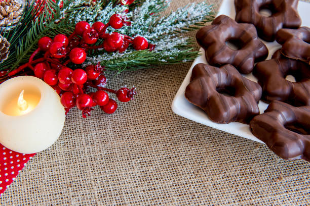 istock Christmas cookie or gingerbread on Christmas table 1358956020
