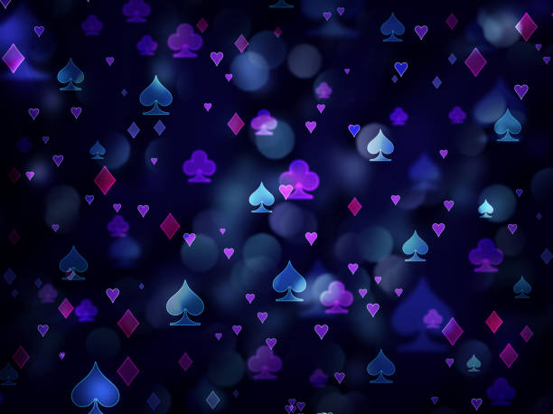 istock Pattern of poker playing cards on a dark background. 1358958985