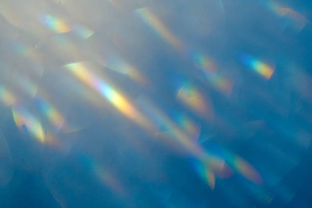 小さいまぶしさのある青い色のライト効果の背景 - sunlight effect ストックフォトと画像