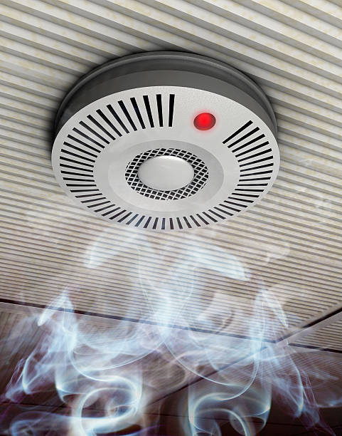 istock A lot of smoke and a fire detector 135896477