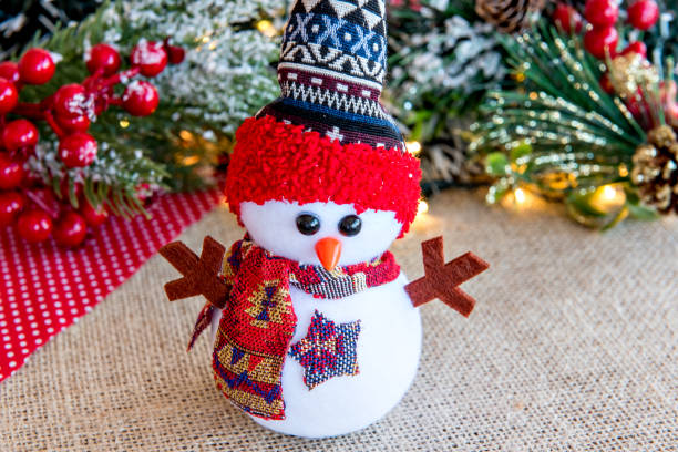 istock Cloth snowman in christmas decoration 1358965488