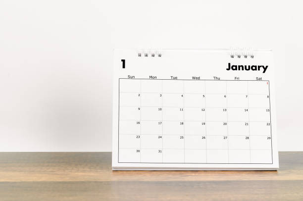 istock January 2022. White desk calendar. 1358965539