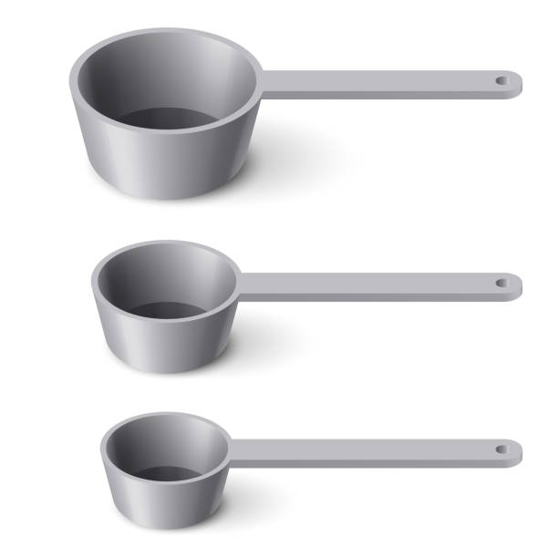 ilustrações, clipart, desenhos animados e ícones de colheres de medição de aço - kitchen utensil instrument of measurement spoon isolated