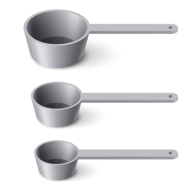 Steel Measuring Spoons vector art illustration