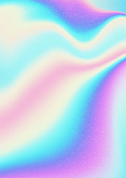 istock Multicolored bright background with iridescent tints of color. Holographic effect, color gradient transitions. 1358966653