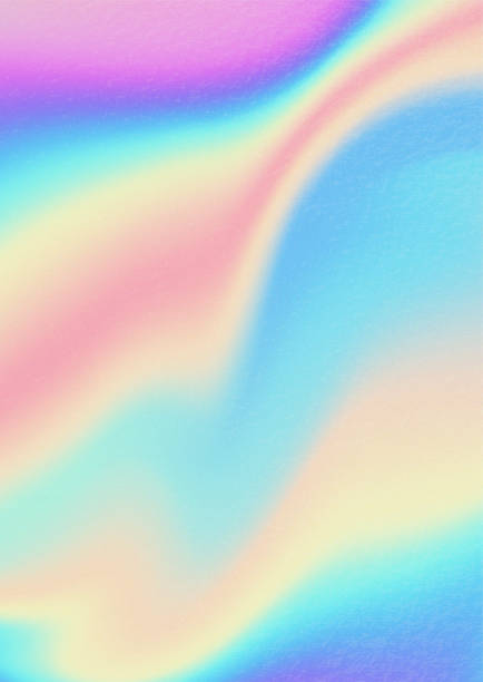 istock Multicolored bright background with iridescent tints of color. Holographic effect, color gradient transitions. 1358967783