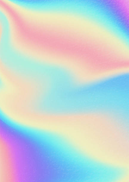 istock Multicolored bright background with iridescent tints of color. Holographic effect, color gradient transitions. 1358967808