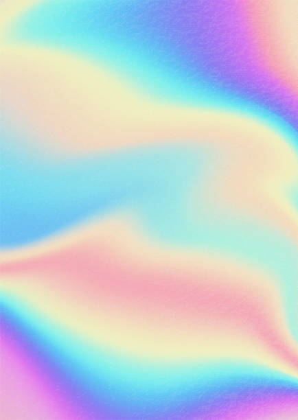 istock Multicolored bright background with iridescent tints of color. Holographic effect, color gradient transitions. 1358967878