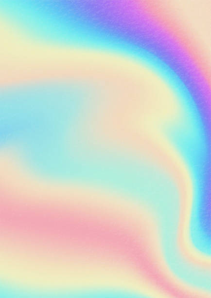 istock Multicolored bright background with iridescent tints of color. Holographic effect, color gradient transitions. 1358968270