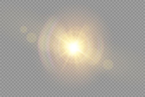 The star burst with brilliance, glow bright star, glowing light burst on a , yellow sun rays, golden light effect, flare of sunshine with rays, bokeh effect,  illustration