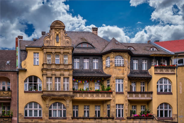 Splendid bourgeois architecture from the turn of the century: listed residential and office building at the "Teltower Damm" in Berlin-Zehlendorf stock photo
