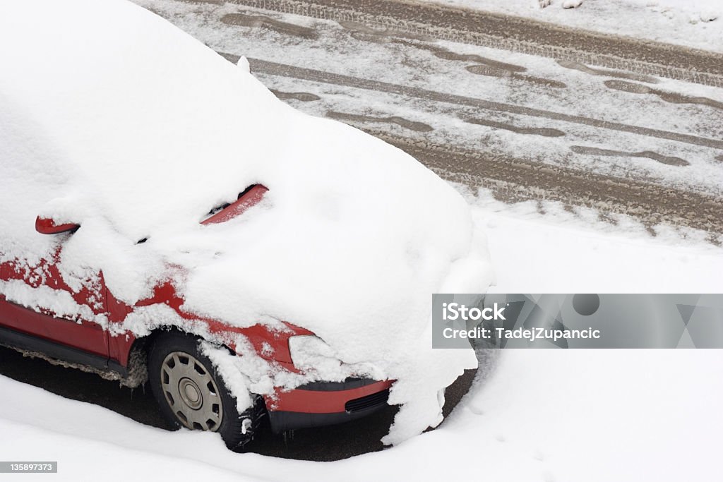 Car under the snow Car covered with snow. Car Stock Photo