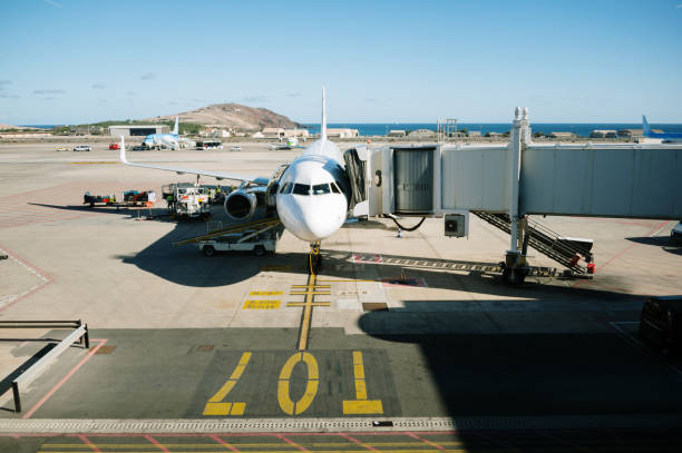 istock Airplane in an airport 1358974992