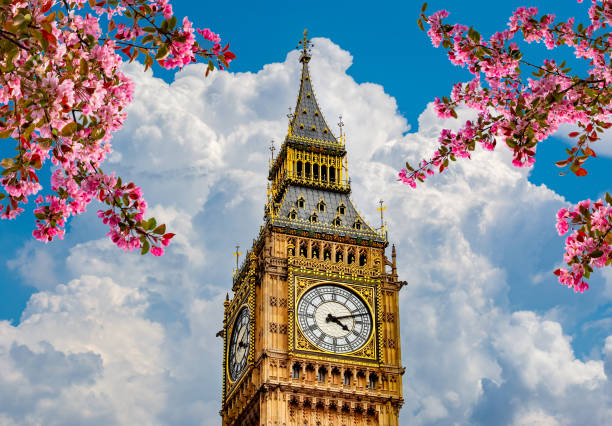 istock Clock of Big Ben tower in spring, London, UK 1358976775