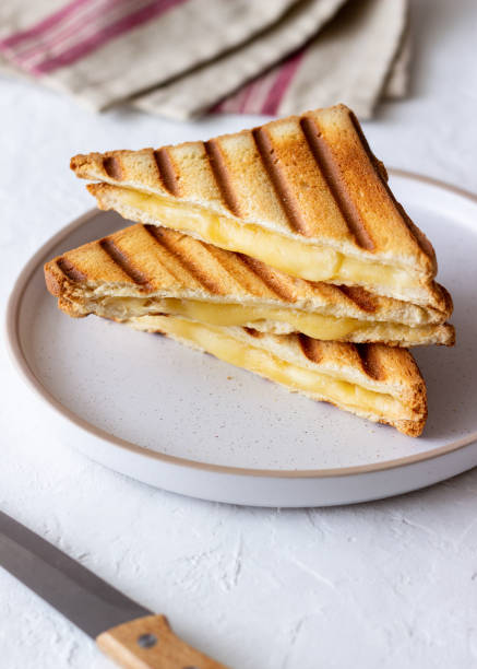 istock Grilled sandwiches with cheese. Vegetarian food. Breakfast. 1358983225