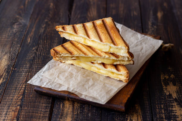 istock Grilled sandwiches with cheese. Vegetarian food. Breakfast. 1358983238