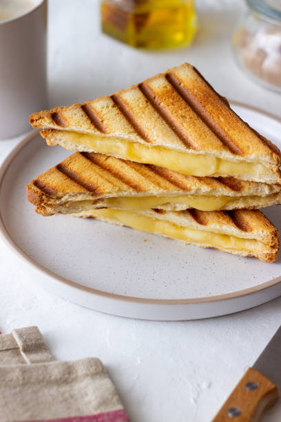 istock Grilled sandwiches with cheese. Vegetarian food. Breakfast. 1358983334