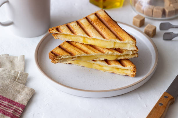 istock Grilled sandwiches with cheese. Vegetarian food. Breakfast. 1358983367