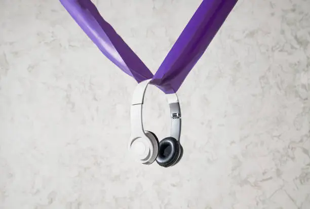 White wireless headphones on a white background