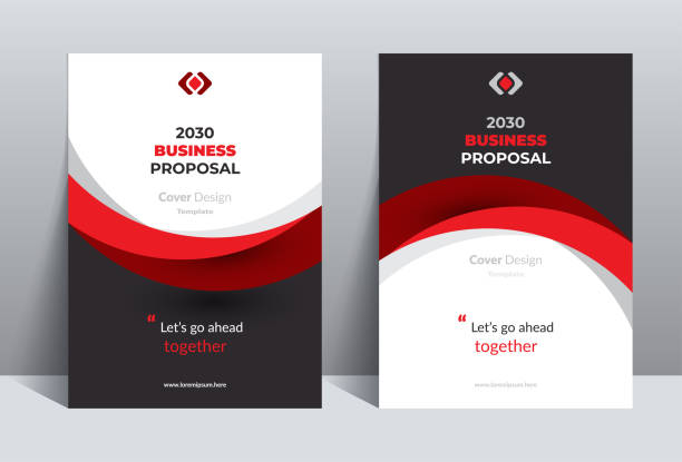 modernes business proposal cover design template konzept - bericht stock-grafiken, -clipart, -cartoons und -symbole