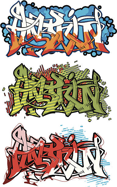 ilustrações de stock, clip art, desenhos animados e ícones de graffiti (vector - hip hop urban scene city life black