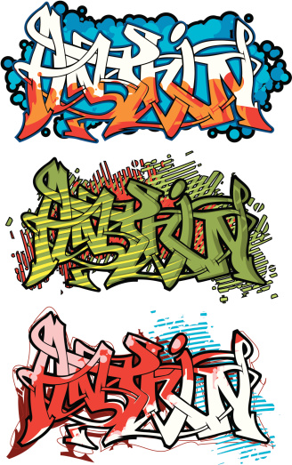 3 versions of graffiti