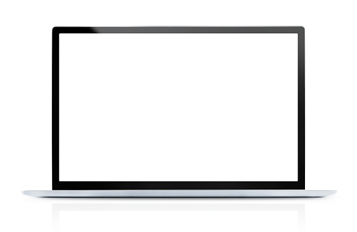 modern laptop on white isolated background
