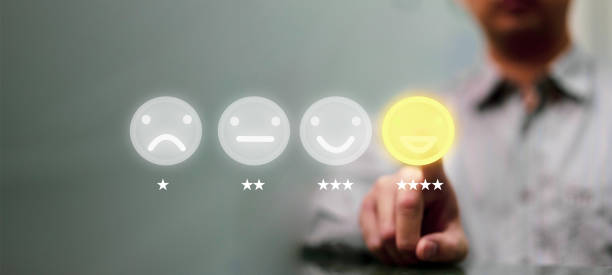 istock man press on five star excellent review for quality satification service or best positive business rate by customer evaluation in performance expirence concept 1358991955