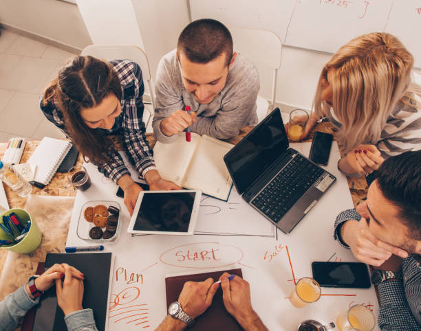 istock Business people having a briefing 1358995548