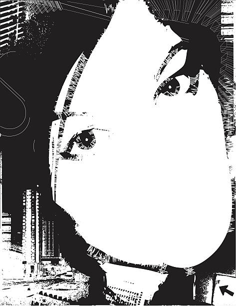 istock Urban design of a young woman's face 135899576