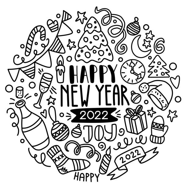2,100+ New Years Coloring Pages Stock Photos, Pictures & Royalty-Free ...
