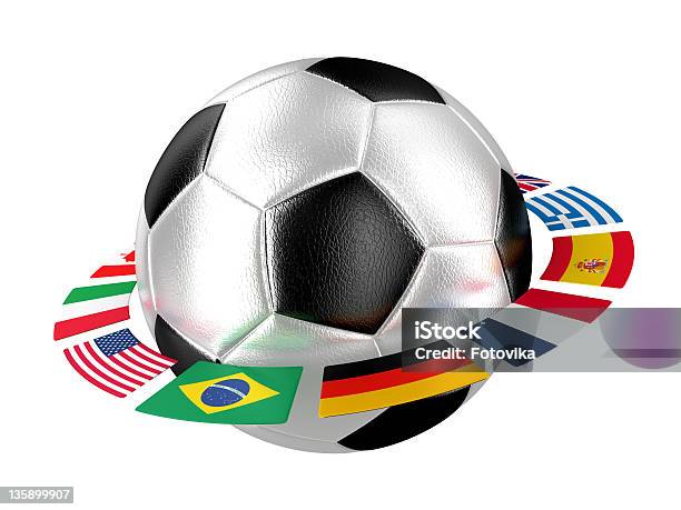 Futebol Com Bandeiras - Fotografias de stock e mais imagens de Atuação - Atuação, Bandeira, Bola